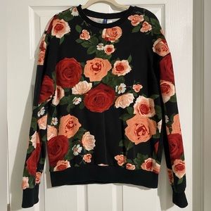H&M DIVIDED Men’s Floral Sweatshirt, Size M